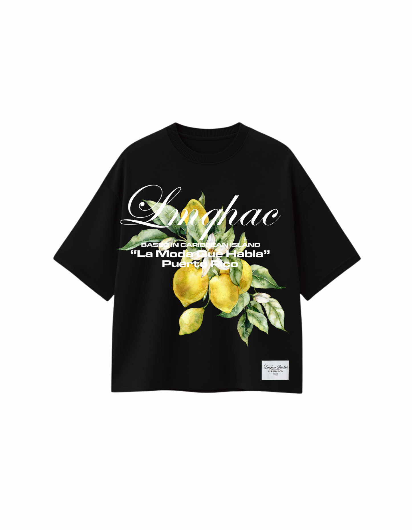 "Citrus Essence” Black Oversized T-Shirt