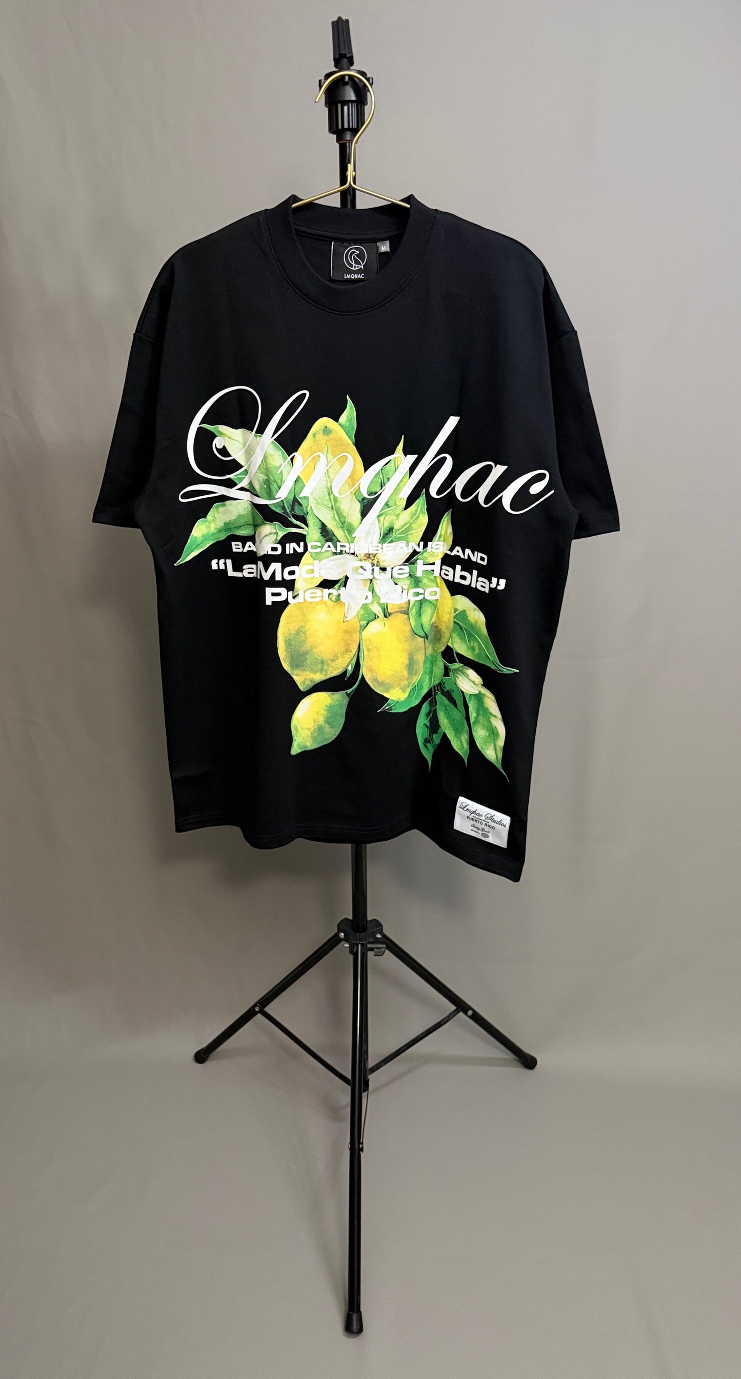 "Citrus Essence” Black Oversized T-Shirt
