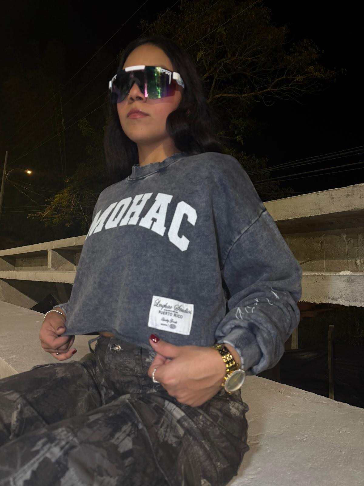 Wash Gray Crop Top LMQHAC